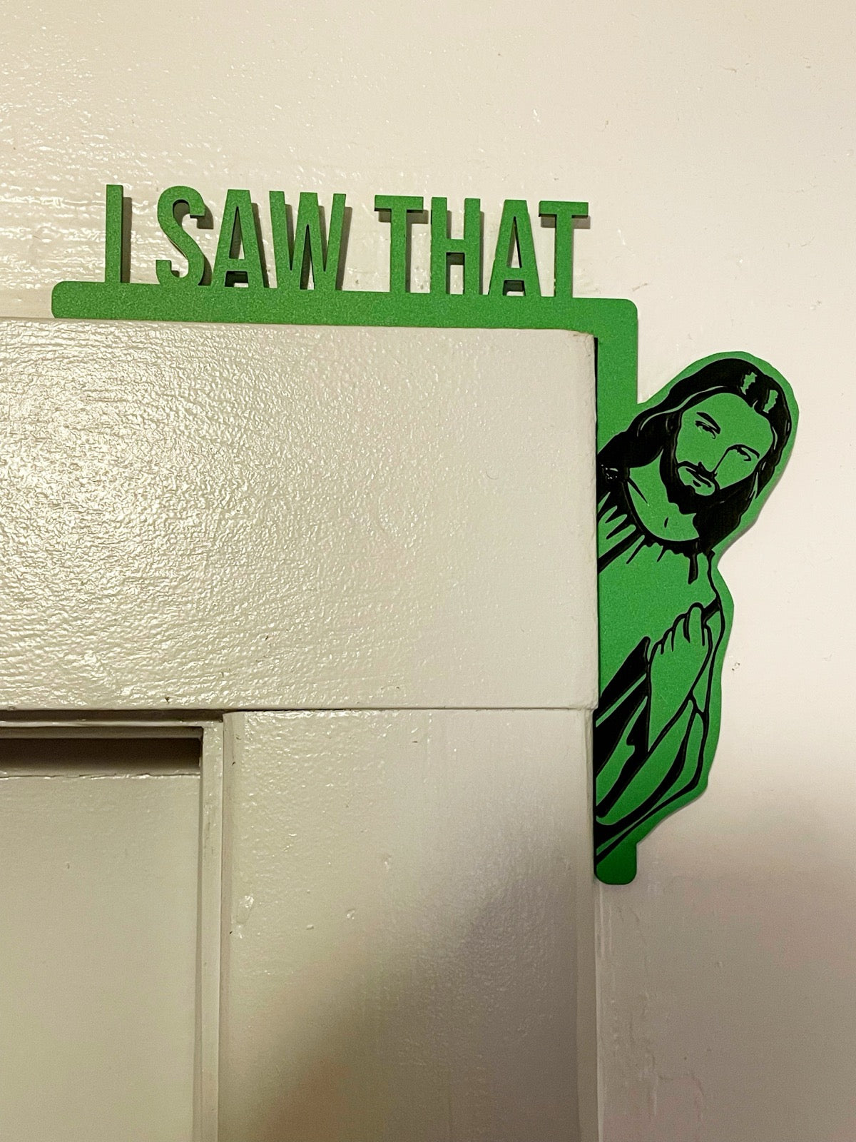 Peepin' Jesus Door Sitter