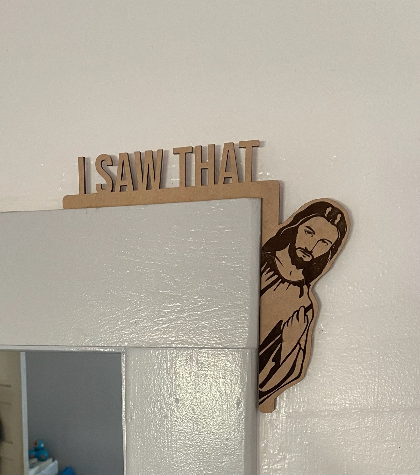 Peepin' Jesus Door Sitter